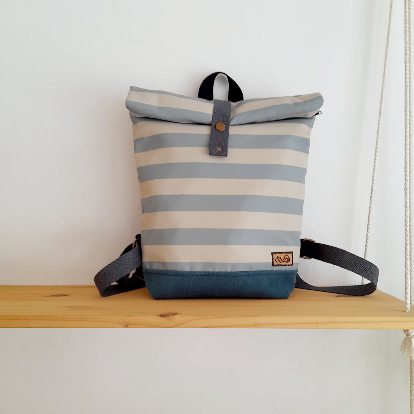 Rolltop de Rayas azul y beige