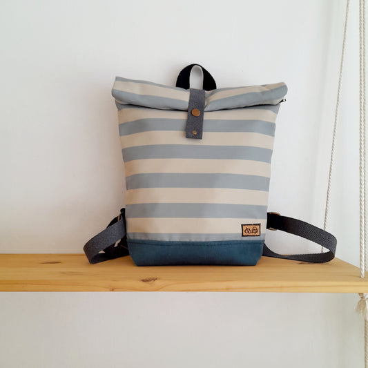 Rolltop de Rayas azul y beige
