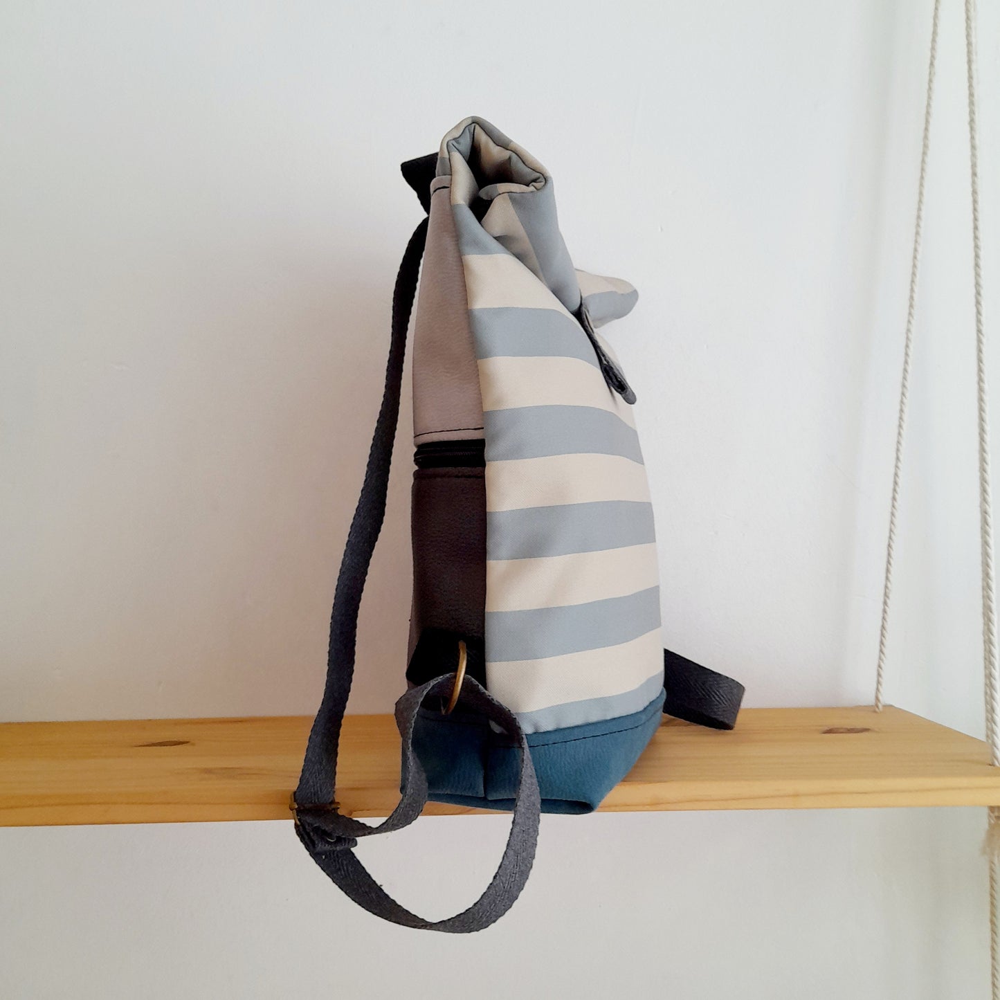 Rolltop de Rayas azul y beige
