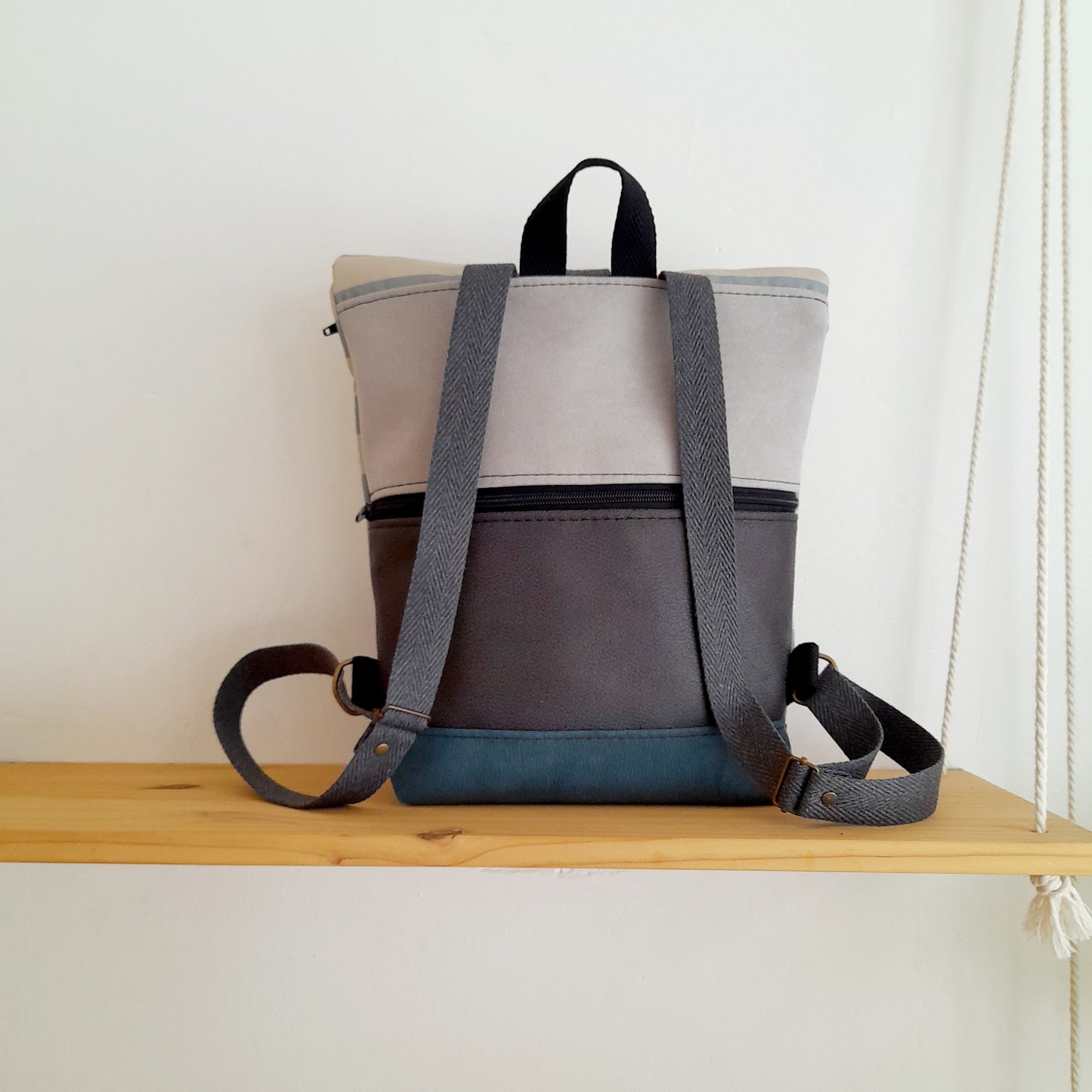 Rolltop de Rayas azul y beige