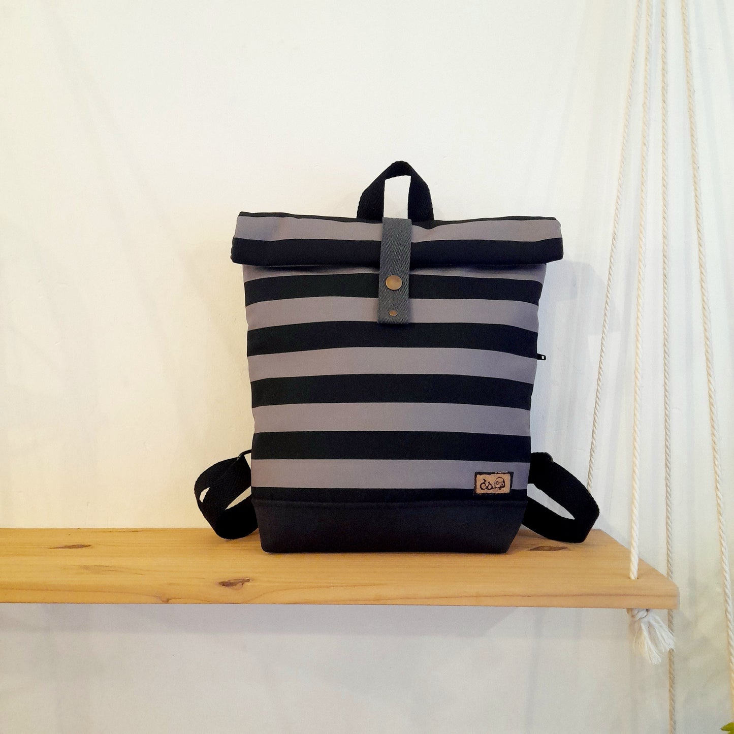 Rolltop de Rayas negro y gris marengo