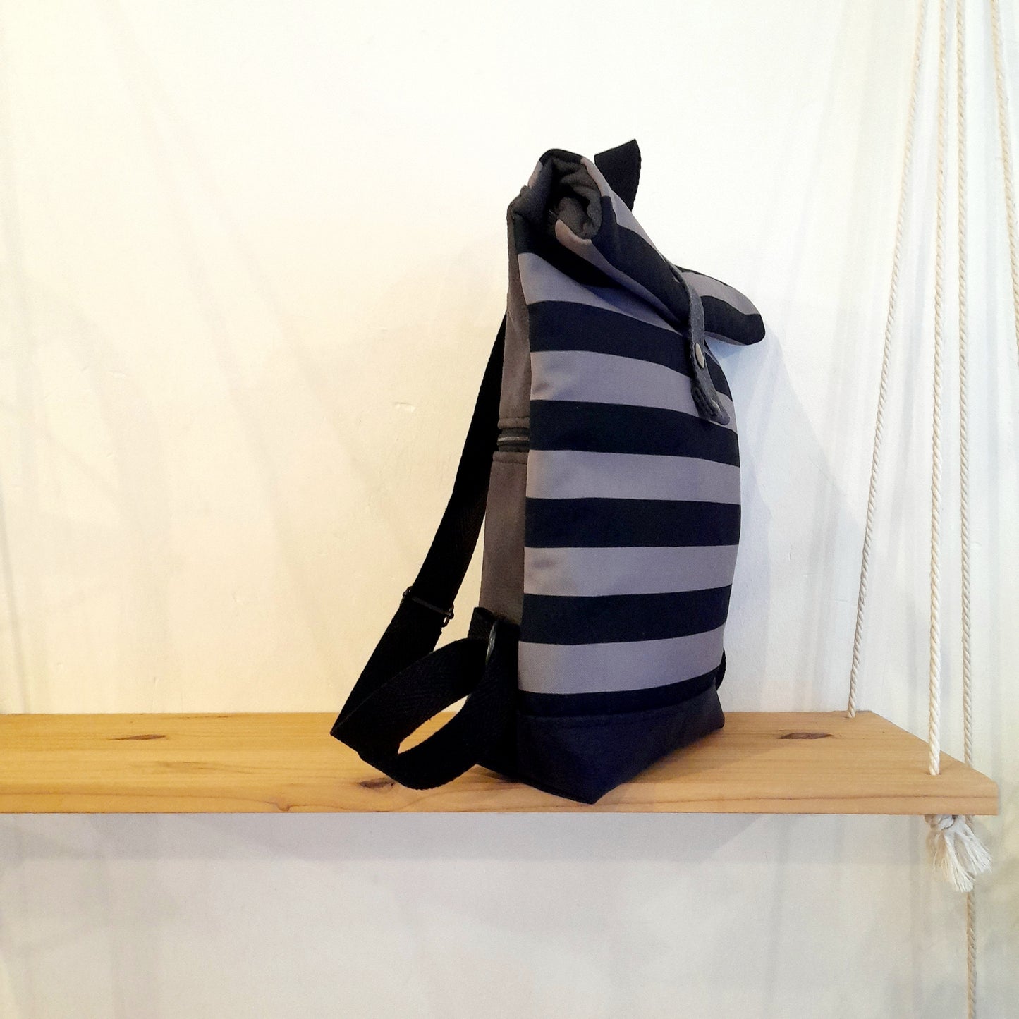 Rolltop de Rayas negro y gris marengo