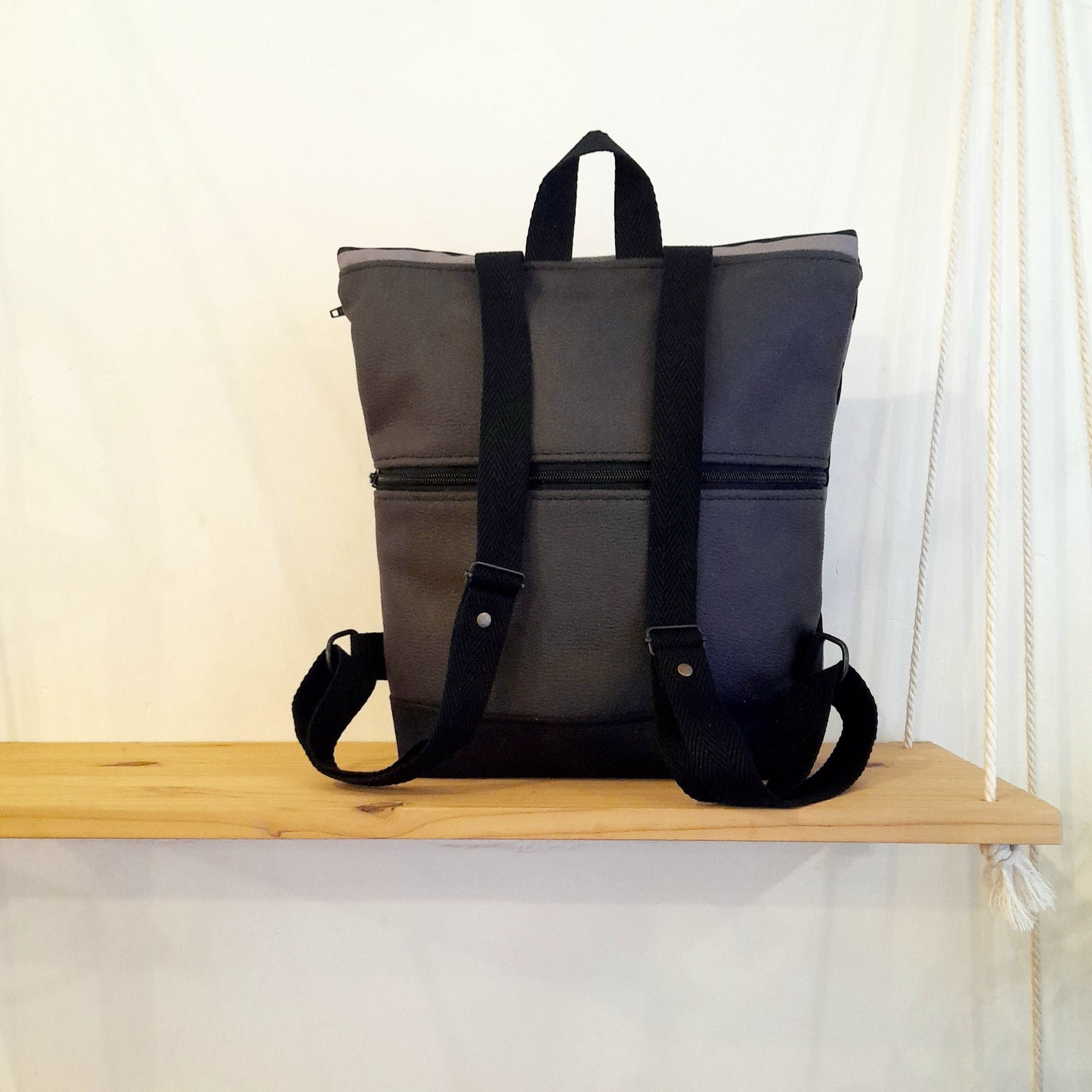 Rolltop de Rayas negro y gris marengo