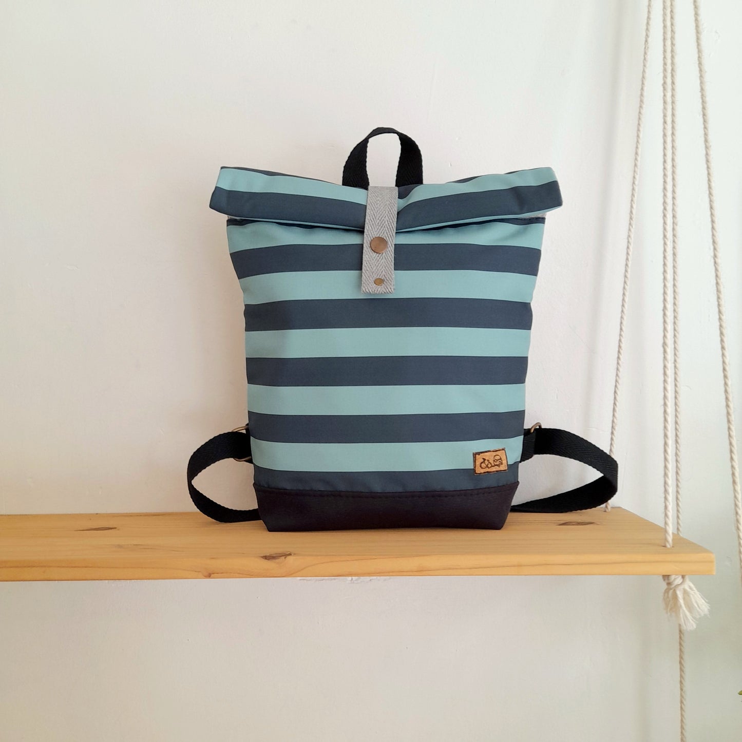 Rolltop de Rayas azul y turquesa