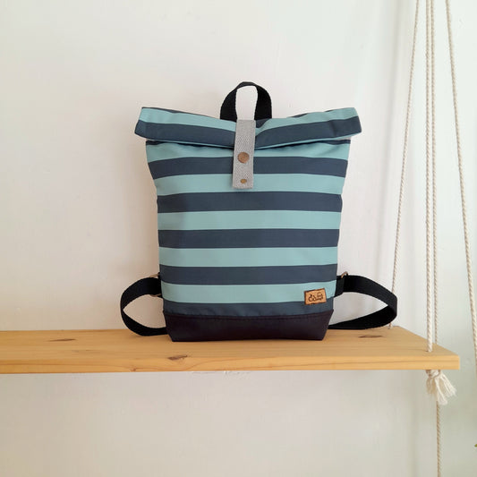 Rolltop de Rayas azul y turquesa