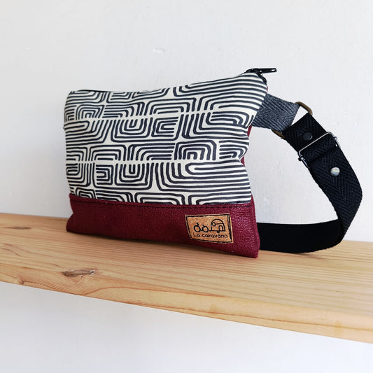 Bolso pequeño de Laberintos grises con granate