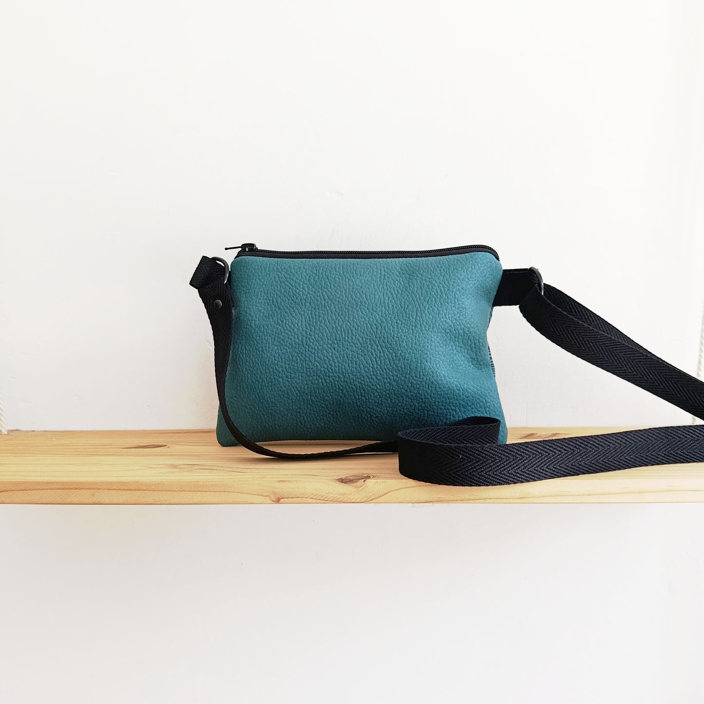 Bolso pequeño sloOw con tela de Hojas turquesas