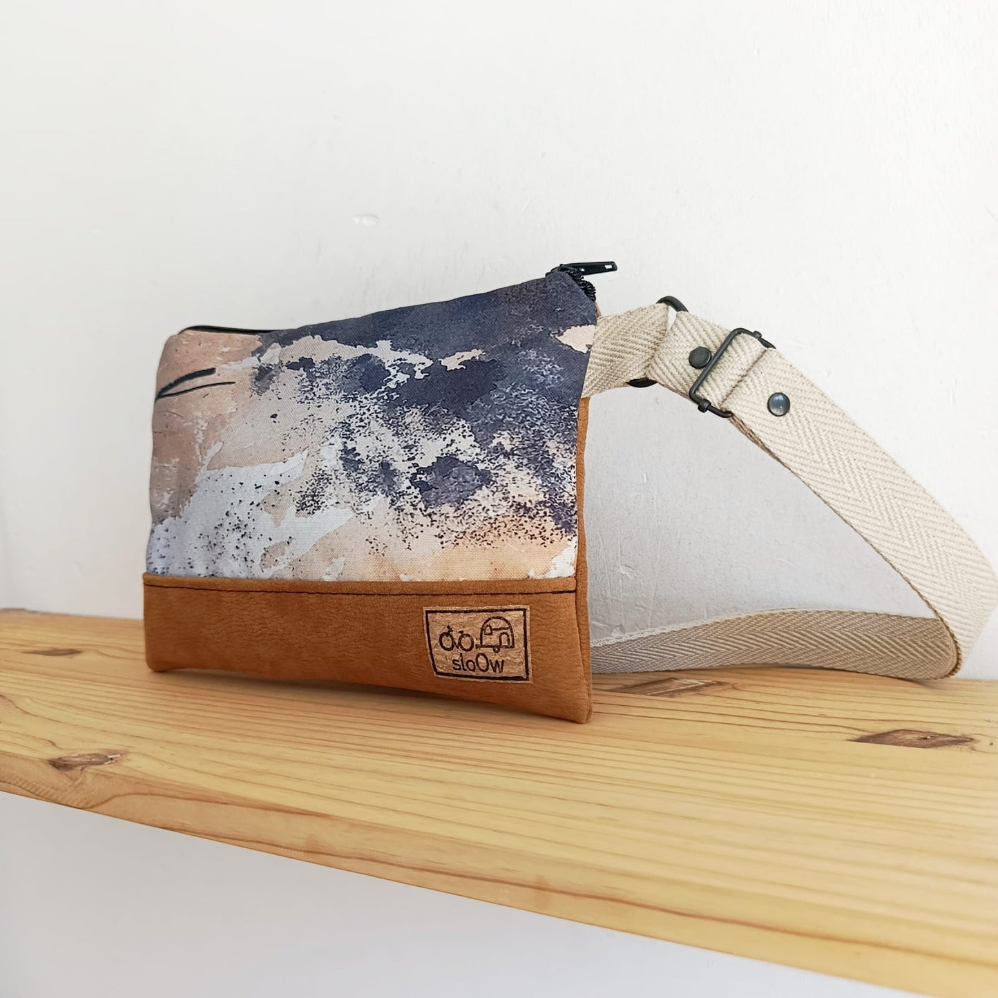 Bolso pequeño sloOw con Textura beige y camel