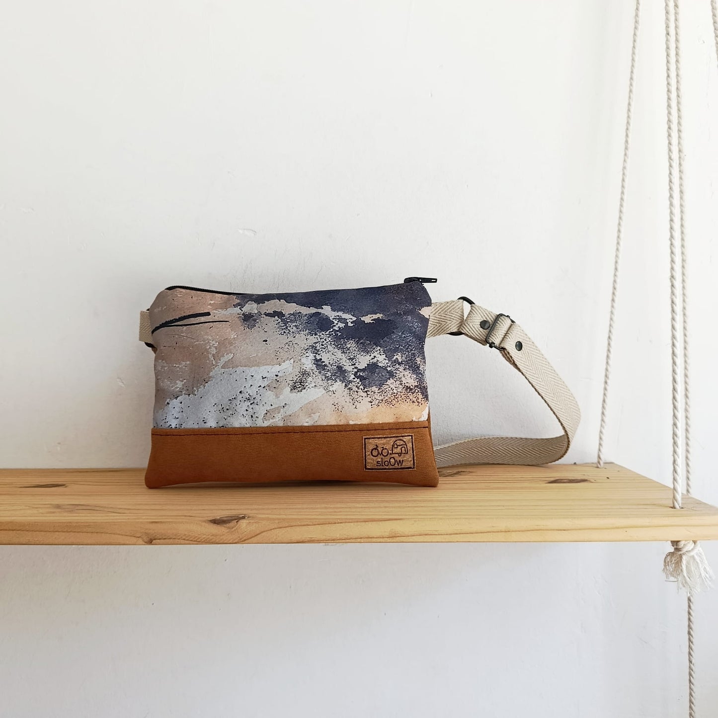 Bolso pequeño sloOw con Textura beige y camel