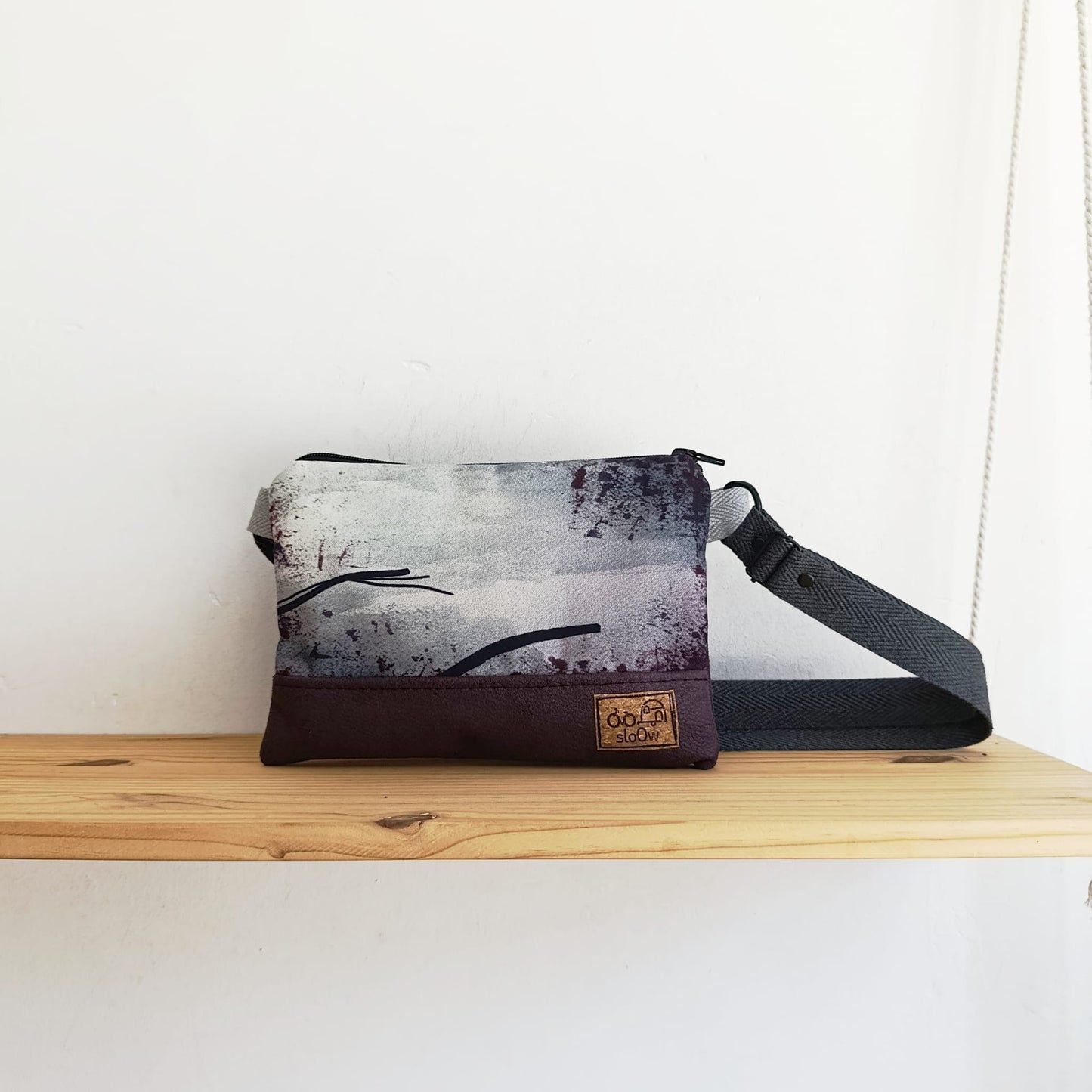 Bolso pequeño sloOw con Paisaje japonés y morado