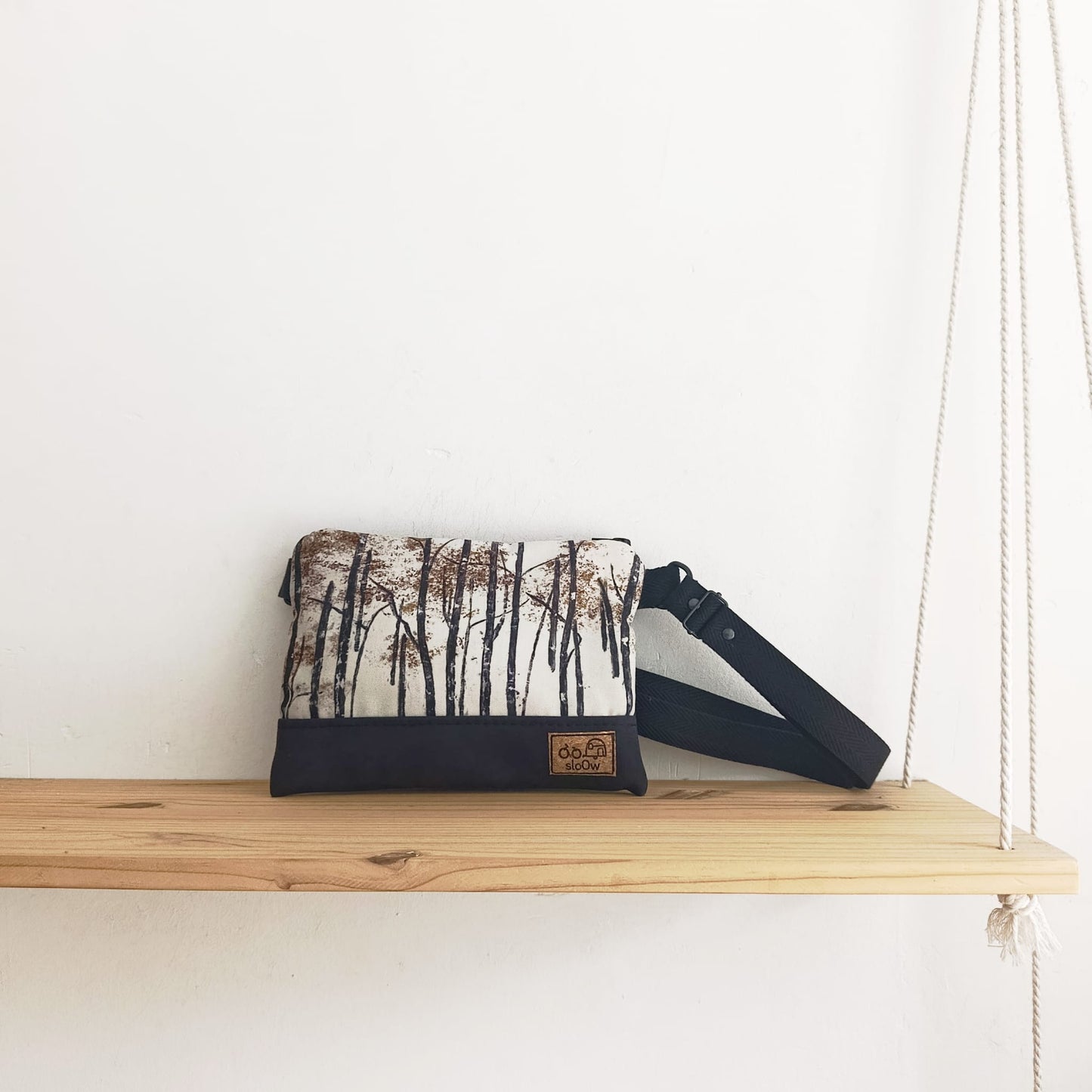 Bolso pequeño sloOw con tela de Bosque y negro