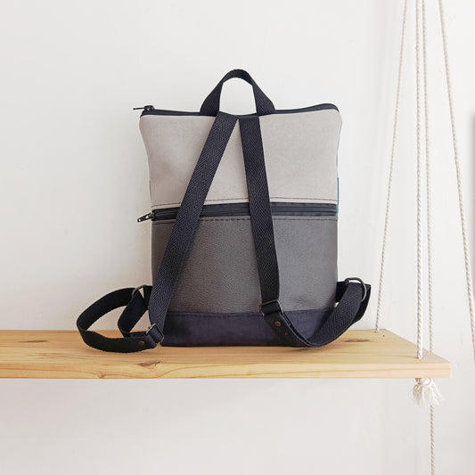 Mochila alta sloOw. Óxido en la esquina y beige